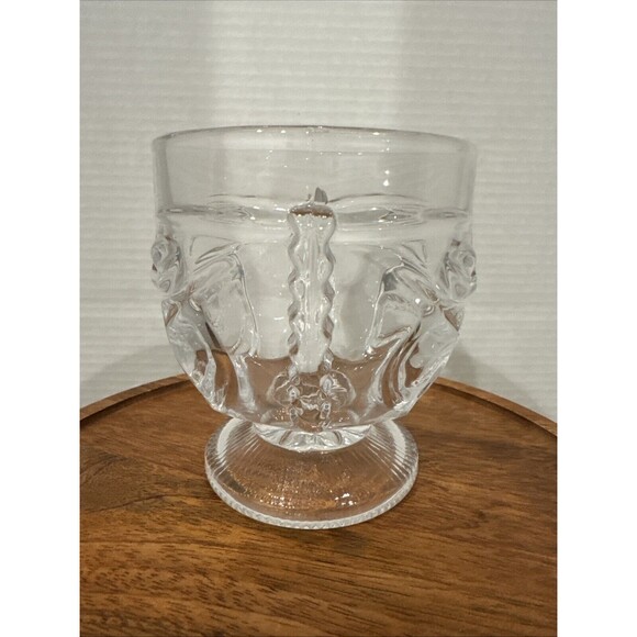 Tiki 2 Face Happy Sad Vintage Indiana Glass Large Cup Goblet Hawaiian - Picture 8 of 13